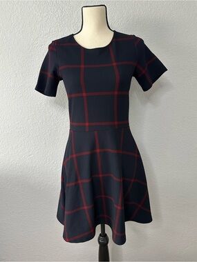 H&M Divided Plaid Tartan Skater Dress A Line Dark Academia Whimsigoth Grunge 6